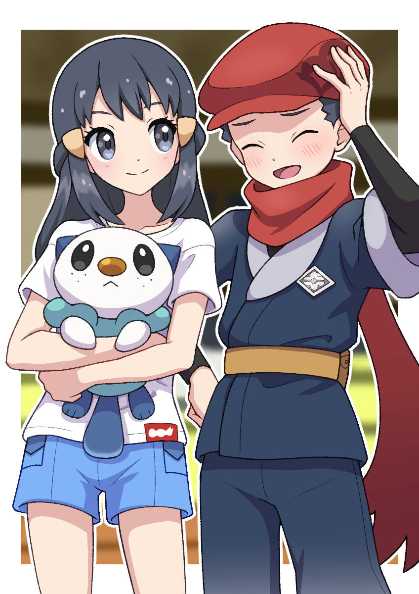 akari, oshawott, and rei (pokemon and 1 more) drawn by yuu_(jgvj7873)