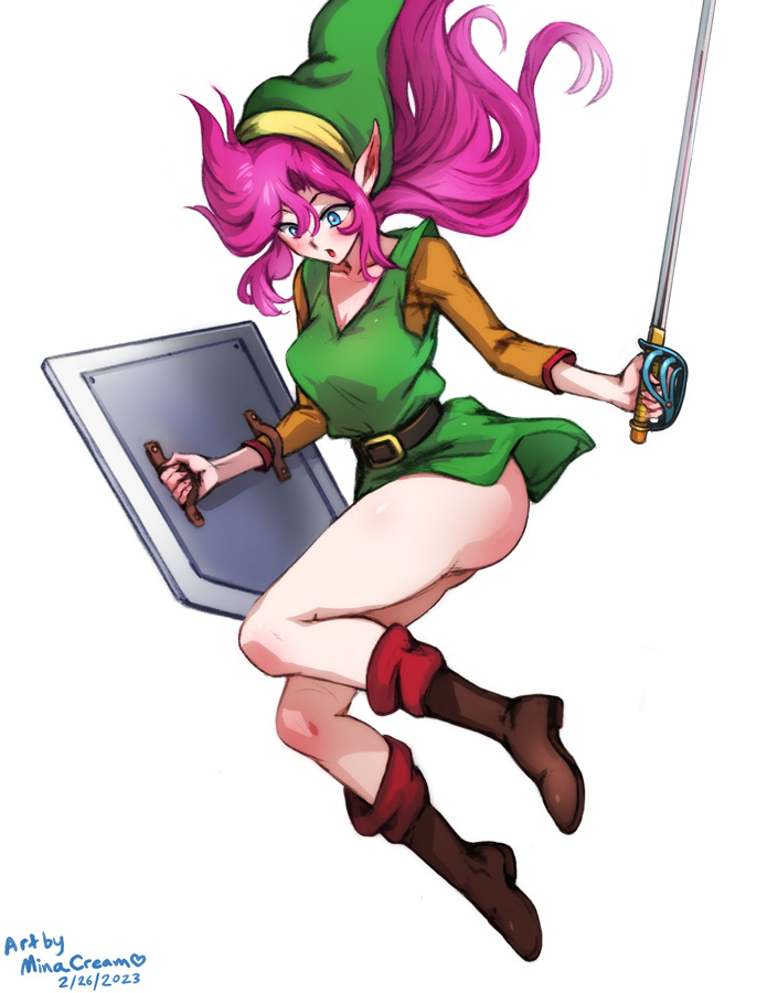 link (the legend of zelda) drawn by mina_cream