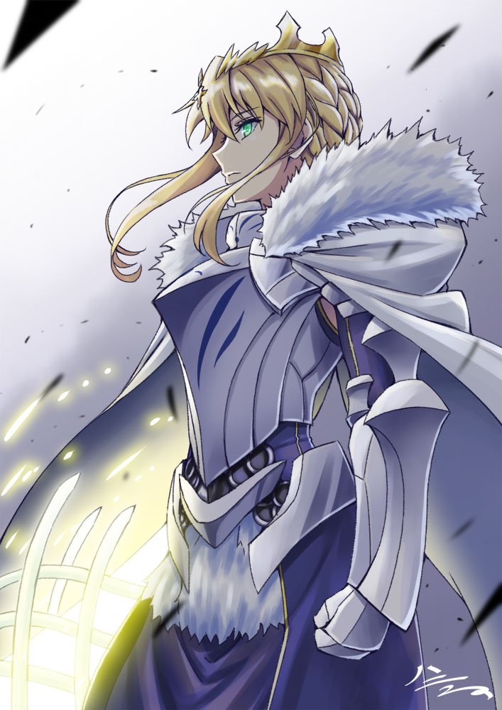 artoria pendragon and lion king (fate and 1 more) drawn by h-new