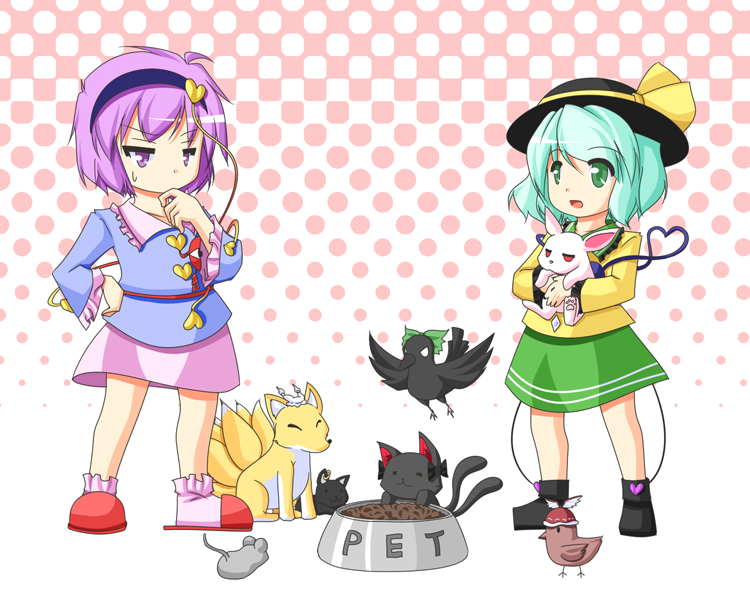 komeiji koishi, reisen udongein inaba, komeiji satori, yakumo ran, kaenbyou rin, and 4 more (touhou) drawn by urushi