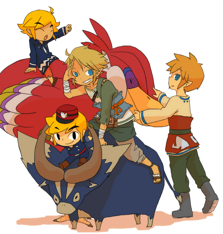 link, toon link, loftwing, and ordon goat (the legend of zelda and 4 more)