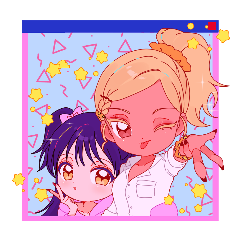 minako and gyaruko (pink bitch club) drawn by mimyo_(melodyme1018)