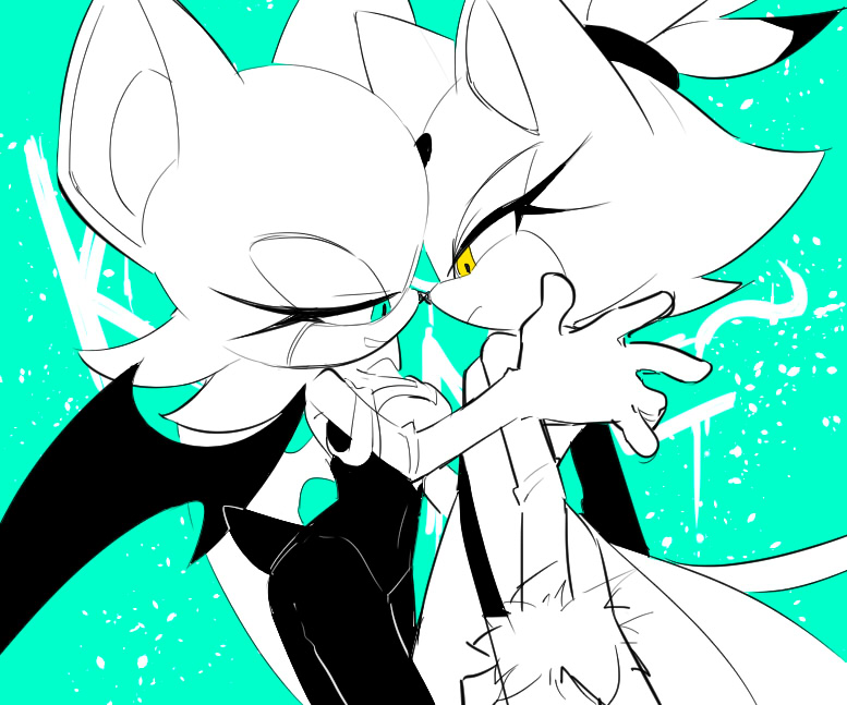 blaze the cat and rouge the bat (sonic) drawn by holoskas