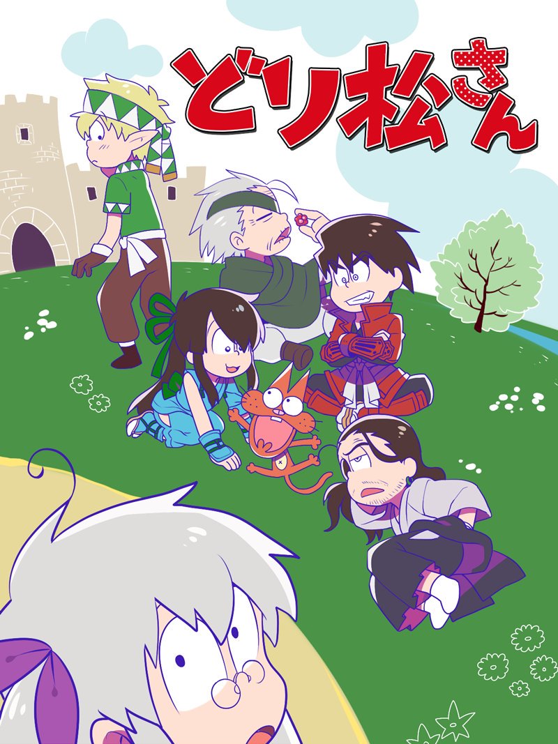 nasu no yoichi, shimazu toyohisa, oda nobunaga, olmine, nyarome, and 2 more (osomatsu and 3 more) drawn by fujiwara_riyu