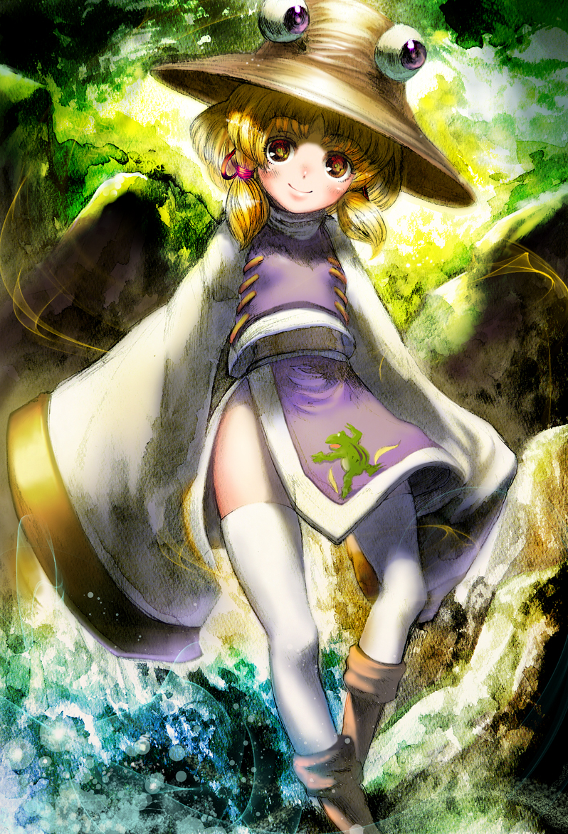 moriya suwako and pyonta (touhou) drawn by gibagiba