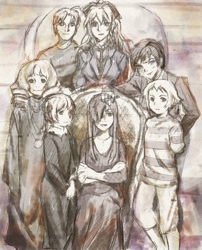 ikezawa hanako, satou lilly, tezuka rin, ibarazaki emi, hakamichi shizune, and 2 more (katawa shoujo and 1 more) drawn by kamifish and moekki