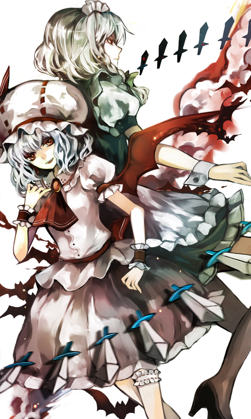 remilia scarlet and izayoi sakuya (touhou) drawn by hina_(pico)
