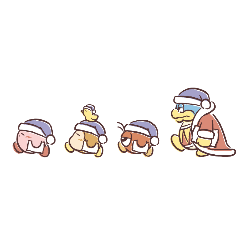 kirby, waddle dee, king dedede, waddle doo, and twizzy (kirby)