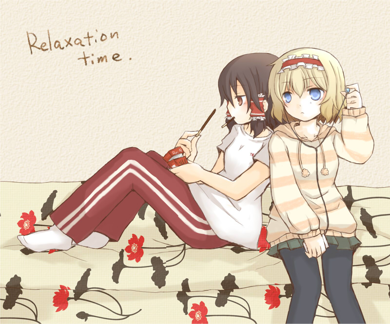 hakurei reimu and alice margatroid (touhou) drawn by ico_(engawa_roman)