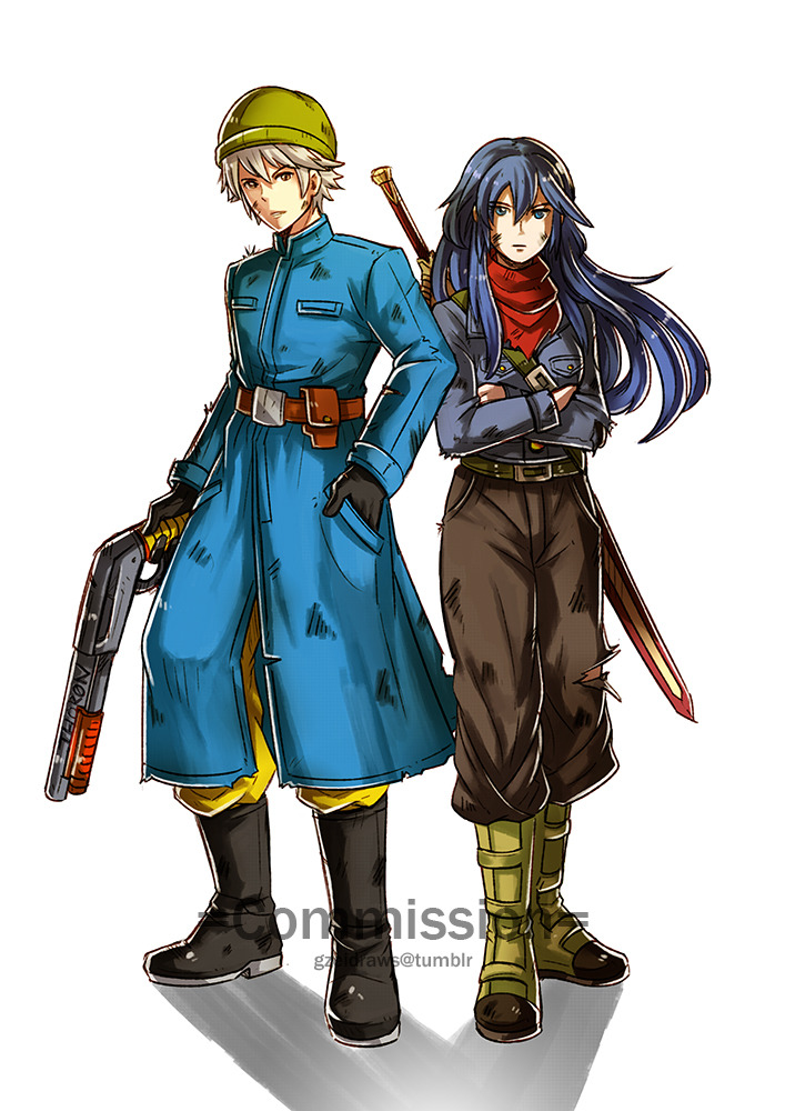 lucina, male robin, trunks, and mai (fire emblem and 3 more) drawn by gzei