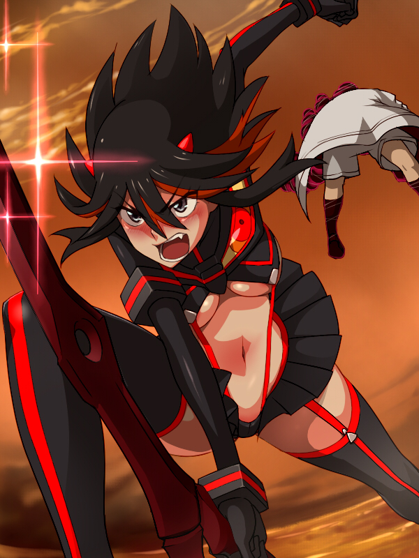 matoi ryuuko and senketsu (kill la kill) drawn by suzu-batsu