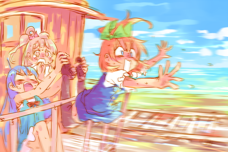 sonoda umi, minami kotori, and kosaka honoka (love live! and 1 more) drawn by nekokun