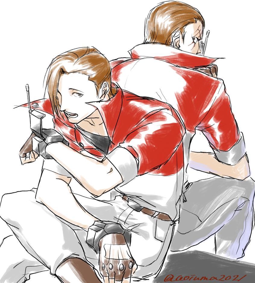 matt engarde (ace attorney and 1 more) drawn by aoiuma2021