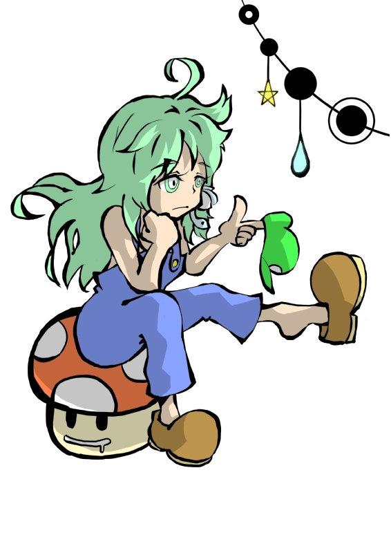 kochiya sanae and luigi (touhou and 1 more) drawn by totosehi