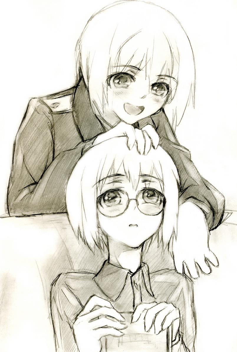 erica hartmann and ursula hartmann (world witches series and 2 more) drawn by kisetsu