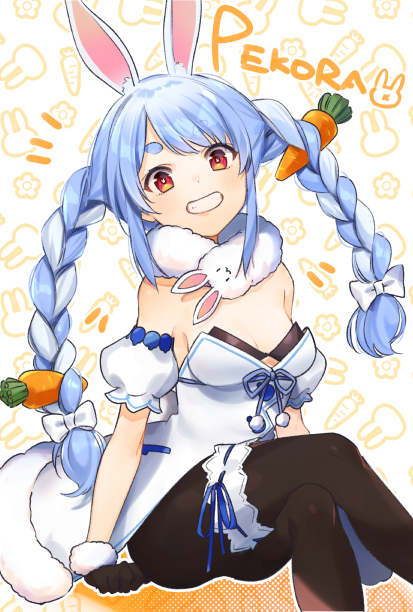 usada pekora and don-chan (hololive) drawn by nokachoco114