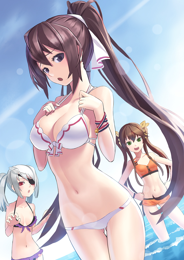 laura bodewig, shinonono houki, and huang lingyin (infinite stratos) drawn by k+