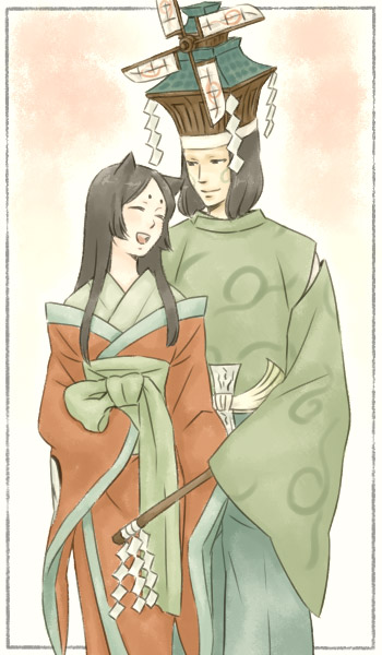 princess fuse and yatsufusa (ookami) drawn by kiichi_(9ta)