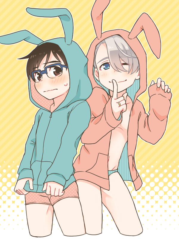 katsuki yuuri and viktor nikiforov (yuri!!! on ice) drawn by ruei_(chicking)
