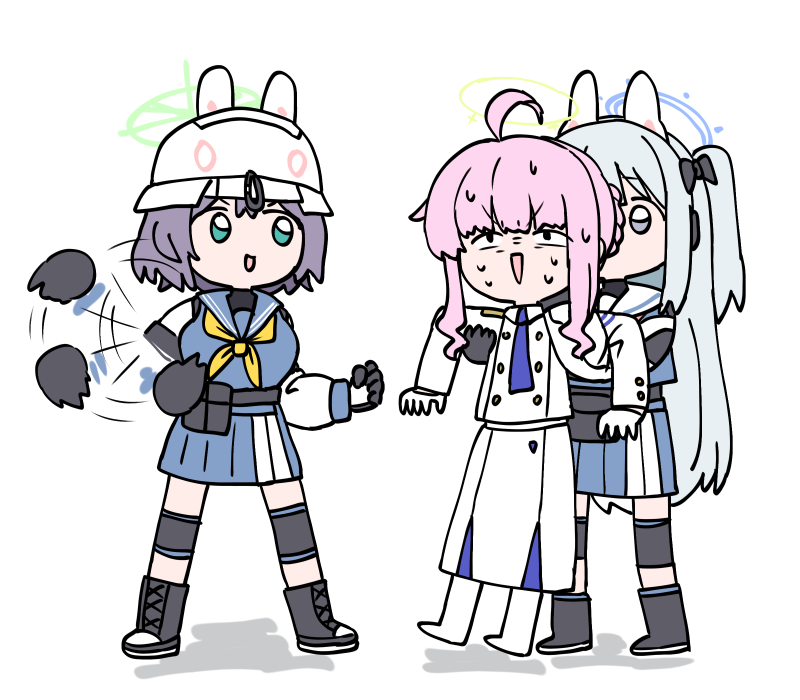 miyako, saki, and kaya (blue archive) drawn by unadare