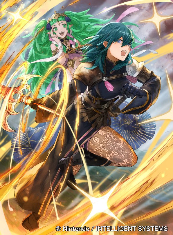 female byleth and sothis (fire emblem and 2 more) drawn by mayo_(becky2006)