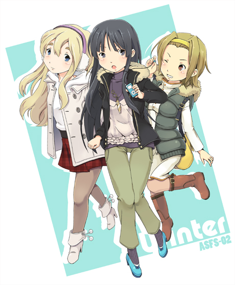 akiyama mio, tainaka ritsu, and kotobuki tsumugi (k-on!) drawn by itoichi.
