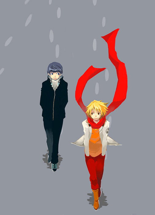 narukami yu and hanamura yousuke (persona and 1 more)