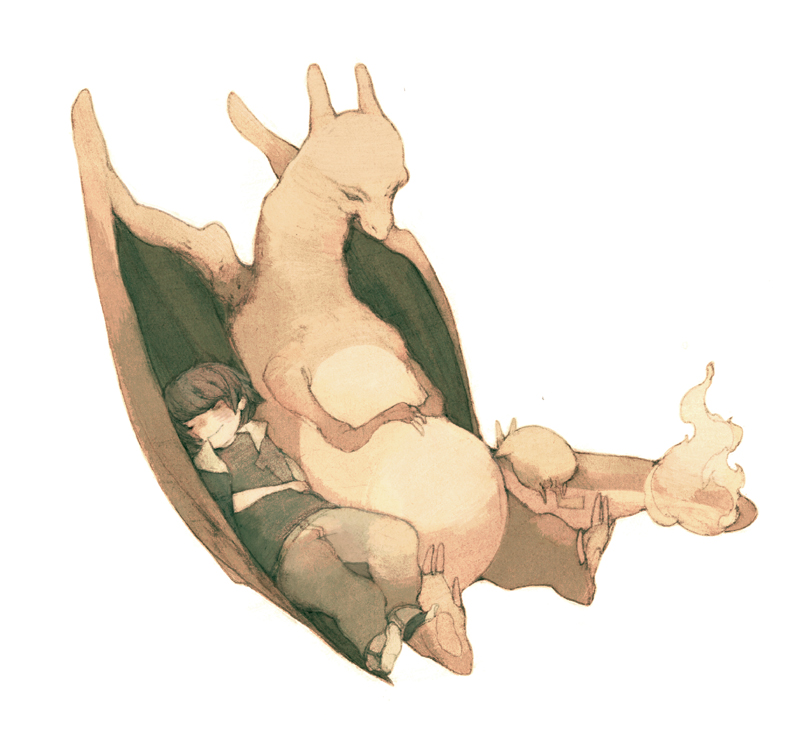pikachu, red, and charizard (pokemon and 1 more) drawn by luce-in-the-sky
