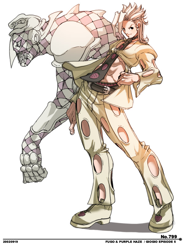 pannacotta fugo and purple haze (jojo no kimyou na bouken and 1 more) drawn by falcoon