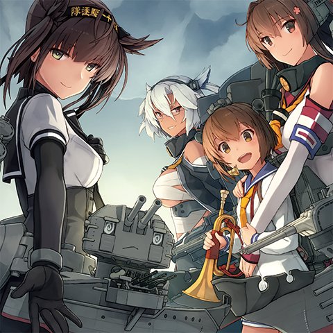 yukikaze, yamato, musashi, hatsuzuki, chou-10cm-hou-chan, and 1 more (kantai collection) drawn by shizuma_yoshinori