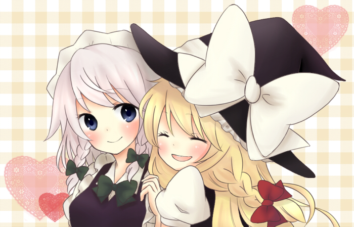 kirisame marisa and izayoi sakuya (touhou) drawn by nyako