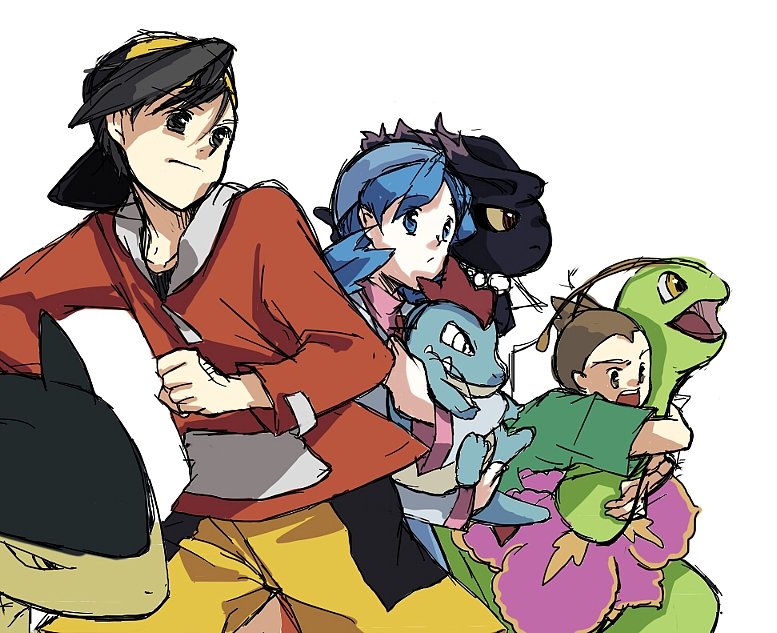 typhlosion, misdreavus, meganium, croconaw, marina, and 2 more (pokemon) drawn by nakoromo