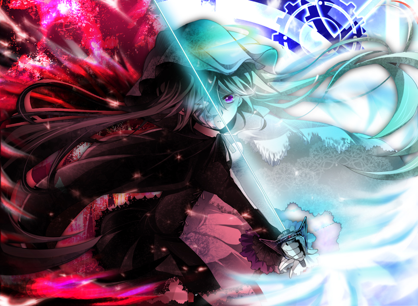 hatsune miku (vocaloid and 1 more) drawn by mariwai_(marireroy)