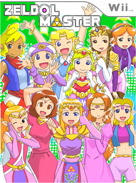 princess zelda, toon zelda, tetra, and young zelda (idolmaster and 8 more) drawn by minuspal