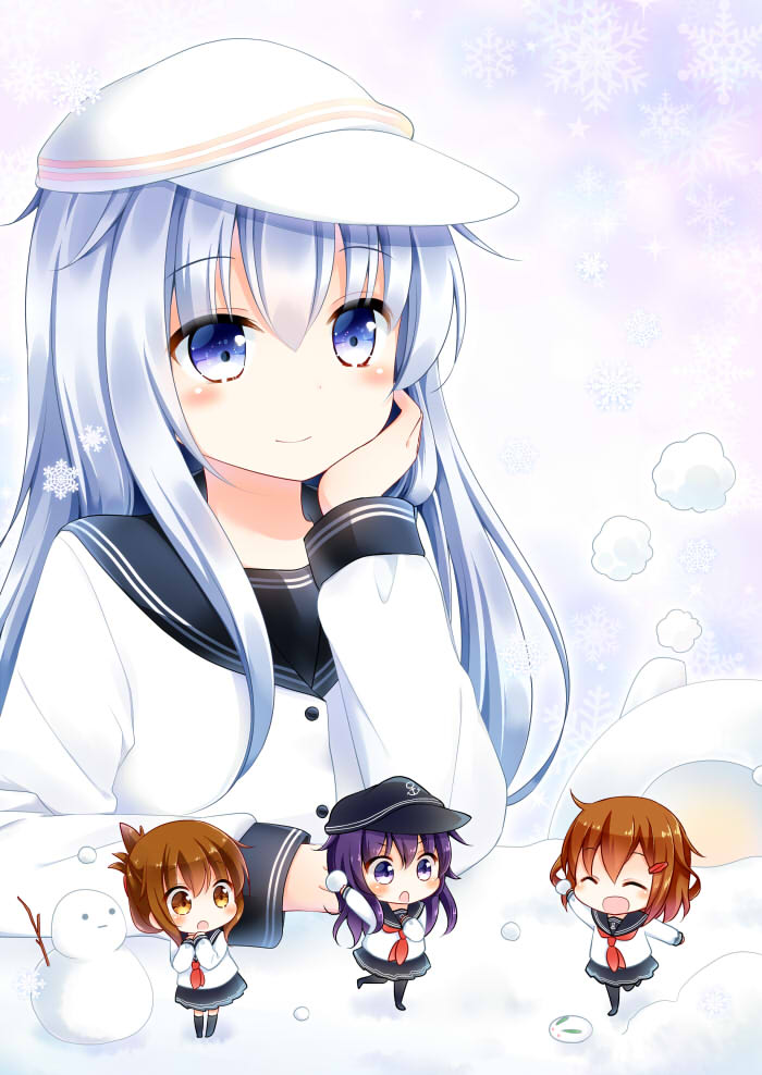 hibiki, inazuma, ikazuchi, akatsuki, and verniy (kantai collection) drawn by murasaki_(murasakiiro_no_yoru)