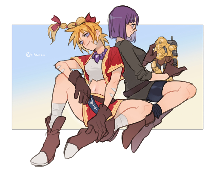 lucca ashtear, kid, and robo (chrono trigger and 1 more) drawn by meiji_(pecosyr5)