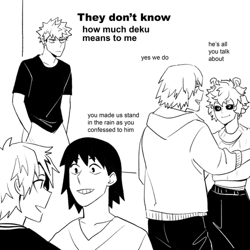 bakugou katsuki, ashido mina, kirishima eijiro, kaminari denki, and sero hanta (boku no hero academia) drawn by 5mll3