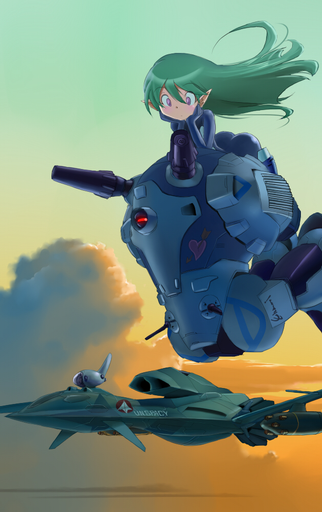 regult, inui's meltran, ghost drone, and qf-2001 (macross and 2 more) drawn by inui_(jt1116)