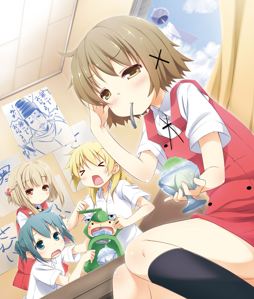 yuno, miyako, nori, nazuna, and ume-sensei (hidamari sketch) drawn by yume_no_owari