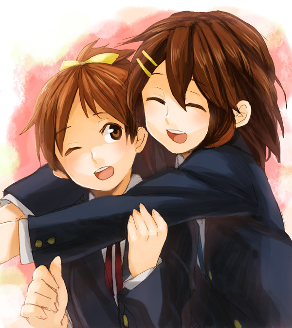 hirasawa yui and hirasawa ui (k-on!) drawn by fukutarou_(enji127)