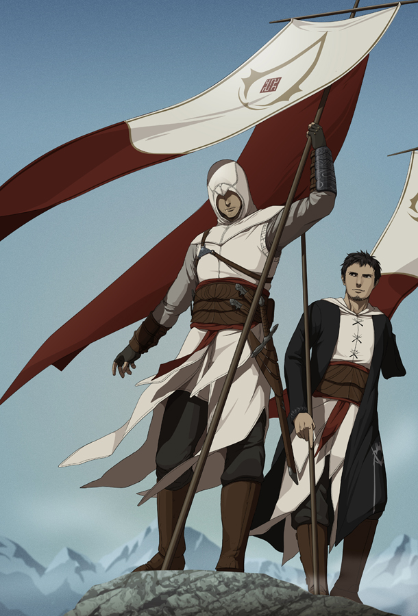 altair ibn la-ahad and malik al-sayf (assassin's creed) drawn by gb_(doubleleaf)