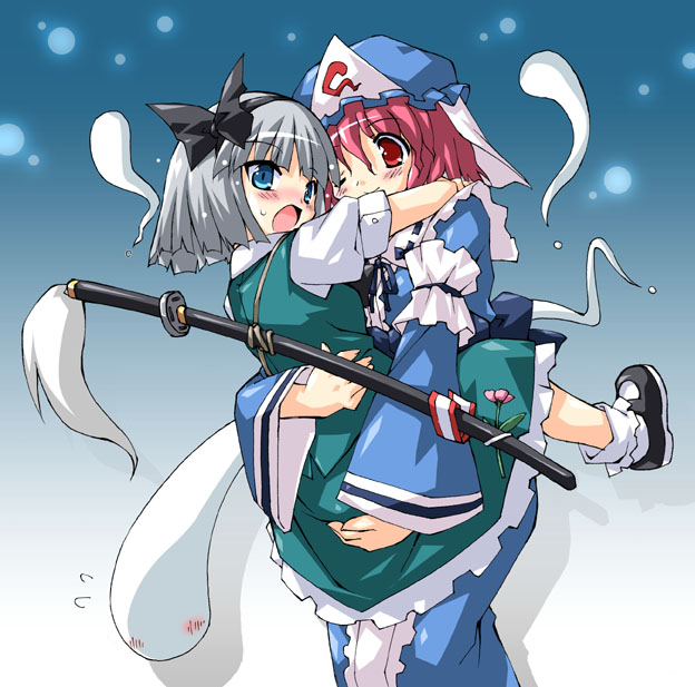 konpaku youmu and saigyouji yuyuko (touhou) drawn by petenshi_(dr._vermilion)