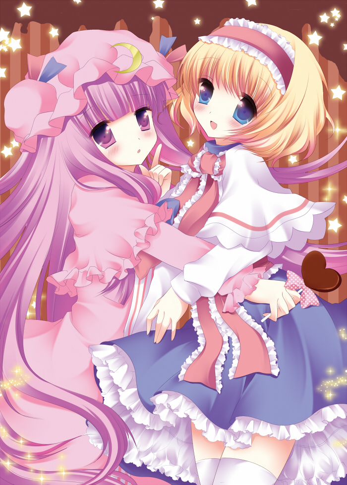 alice margatroid and patchouli knowledge (touhou) drawn by shibainu_niki