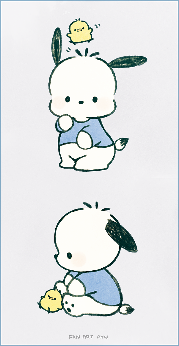 pochacco and pi-chan (sanrio) drawn by ayu_(mog)