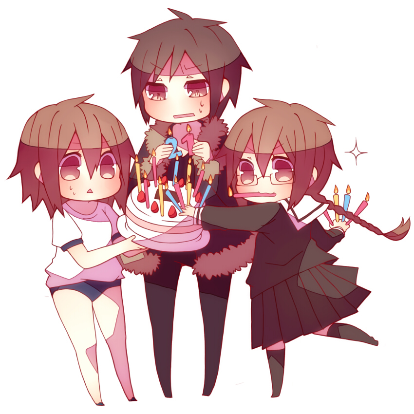 orihara izaya, orihara mairu, and orihara kururi (durarara!!) drawn by niwako
