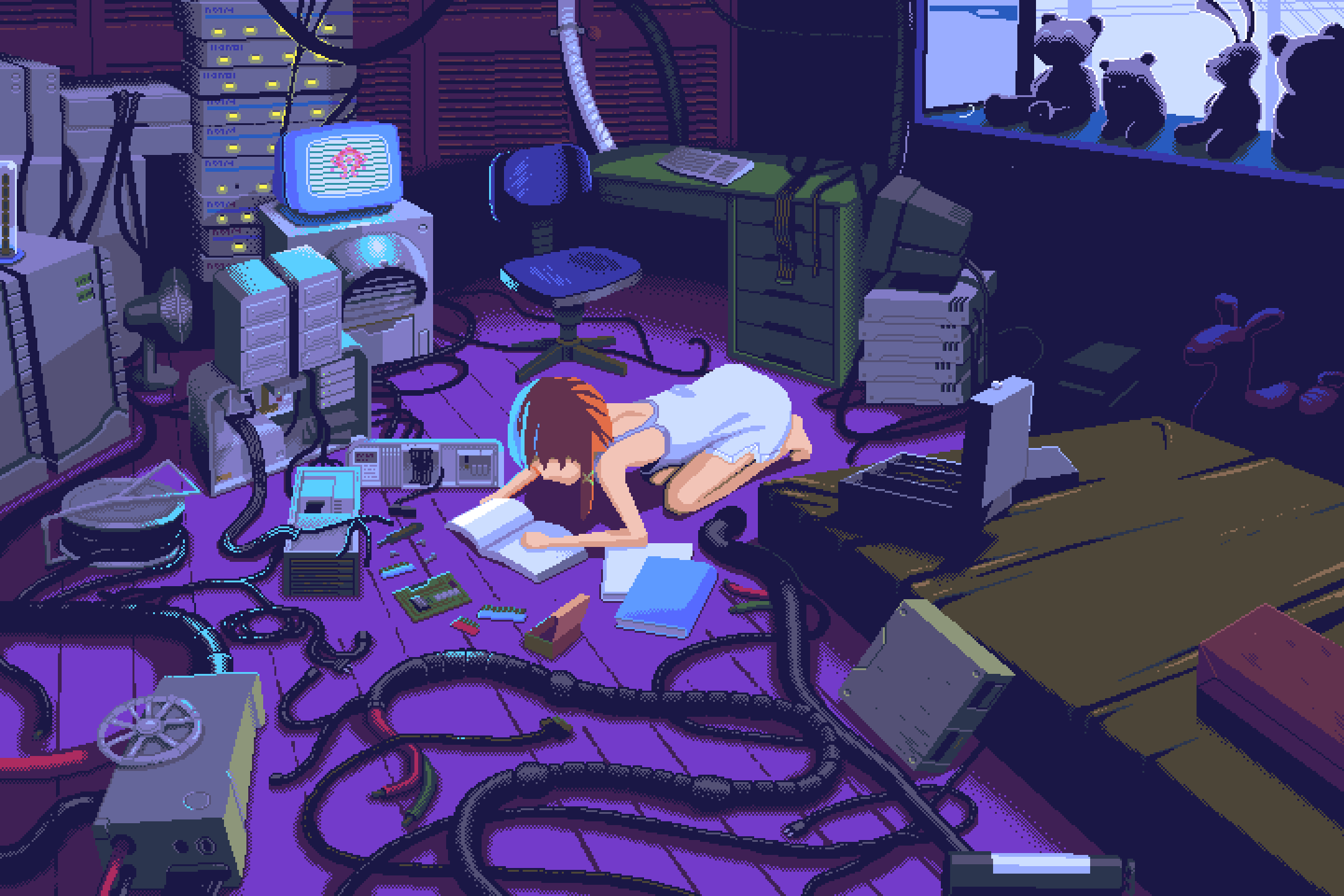 iwakura lain (serial experiments lain) drawn by anil_demir