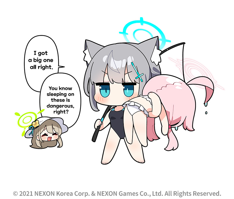 shiroko, hoshino, and nonomi (blue archive) drawn by donmin_h