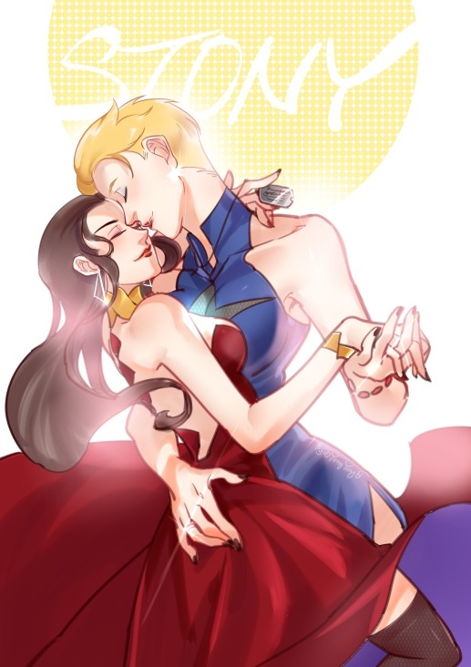 steve rogers and tony stark (marvel and 1 more) drawn by 0yongyong0tata