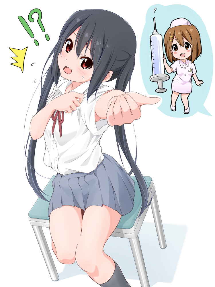 nakano azusa and hirasawa yui (k-on!) drawn by sawanatsu_mikan