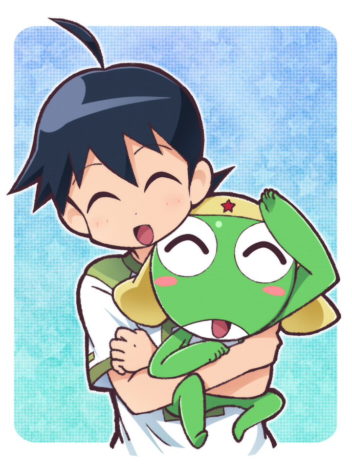 keroro and hinata fuyuki (keroro gunsou) drawn by hakkatou